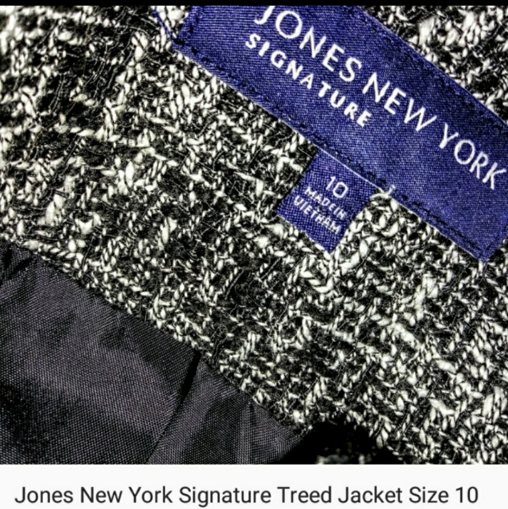 Jones New York Tweed Suit Jacket Coat Size 10 EUC - Picture 12 of 13